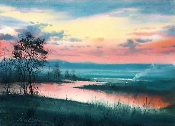 画面!极具美感的蓝绿水彩色调,如此画面,令人爱不舍手