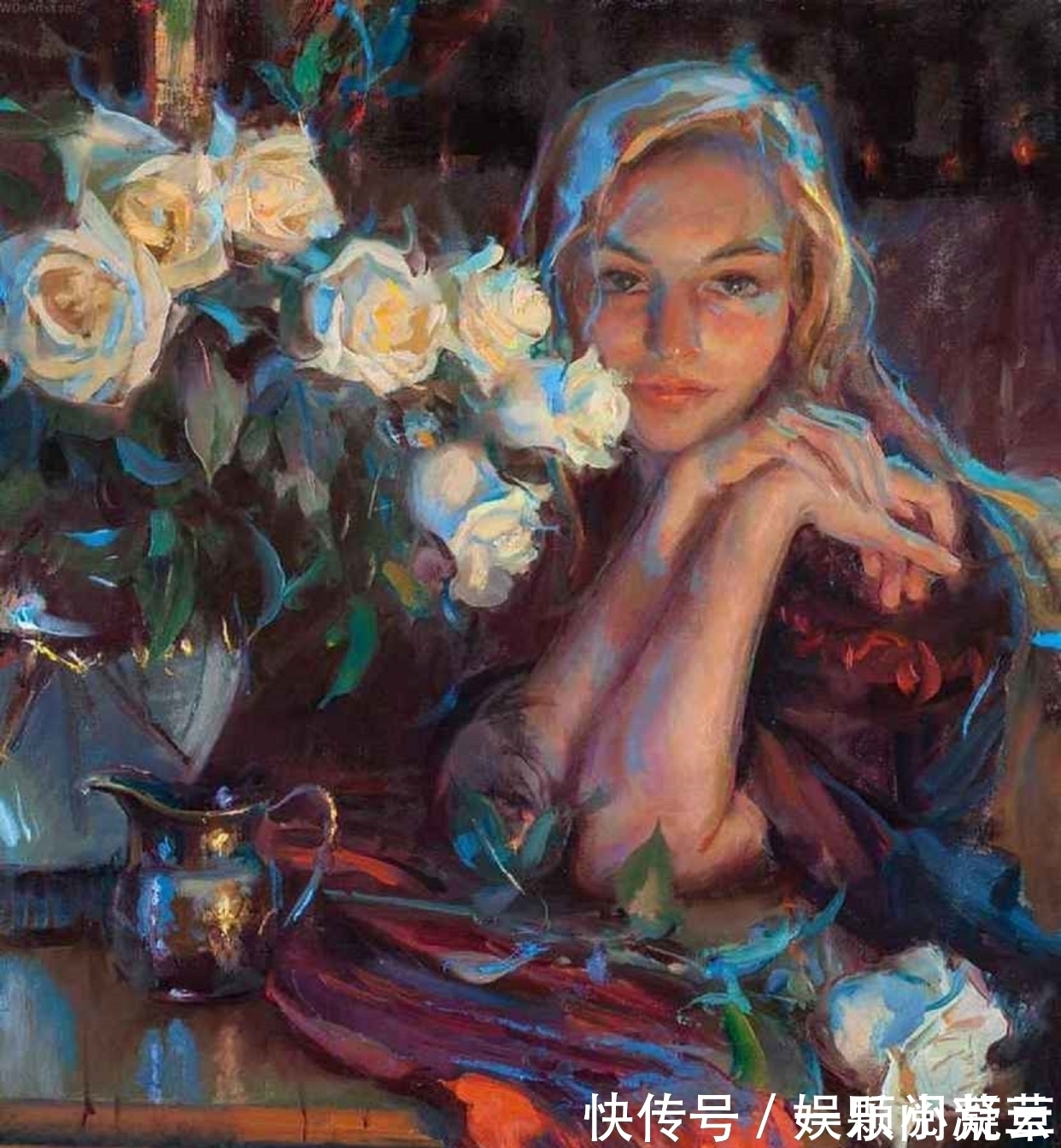 写实艺术#田园中的女人,如诗般的意境——美国顶级油画家丹尼尔的写实艺术