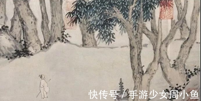 沈周#千人石有多大？无解，沈周用《千人石夜游图》展现自娱心境