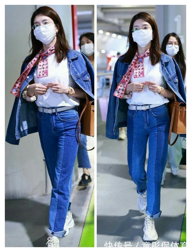 土褐色 孟晚舟终于走出别墅!穿修身针织衫腰身立显,搭配丝巾眼神太霸气