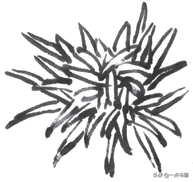 花蕊$从花头到叶子，学画一幅完整的写意菊花