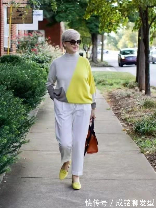 颜色|年过六十少穿“老年装”,学学这位奶奶的洋气穿搭,时髦又显年轻