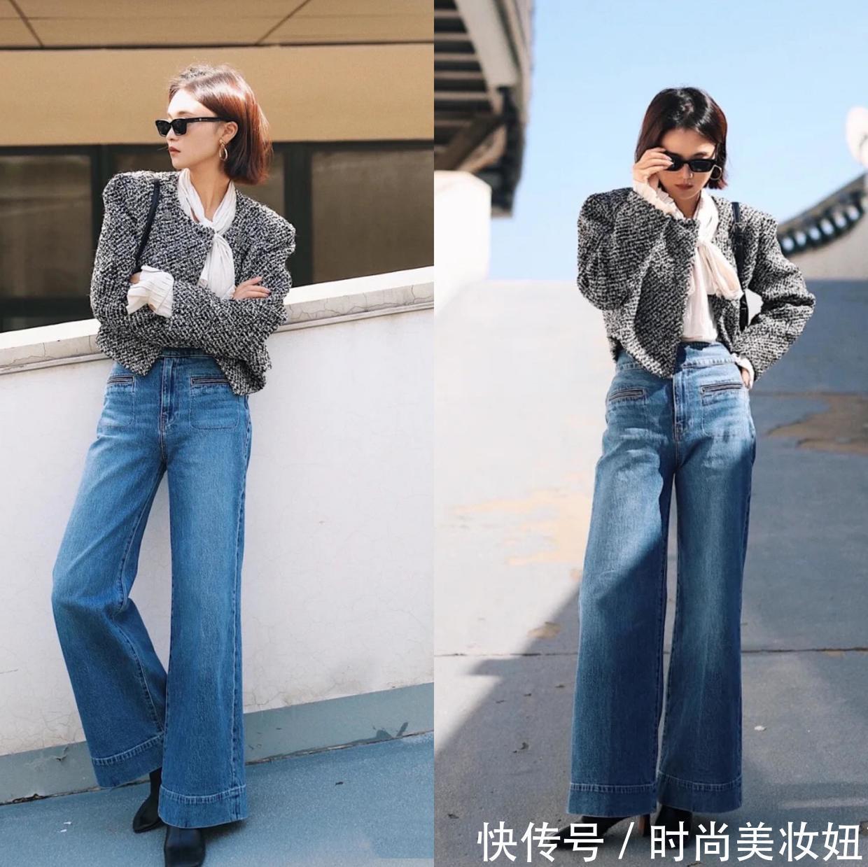 h型|秋冬裤子不用买太多,用一条牛仔裤就够了,打造高级时髦范