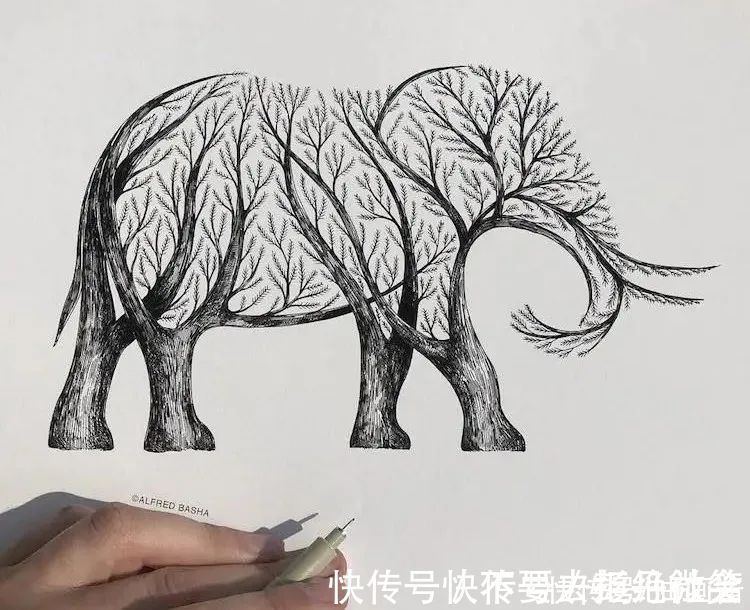 创意#自学成才的画家,用一根针管笔,画出精巧的创意素描,创意非凡