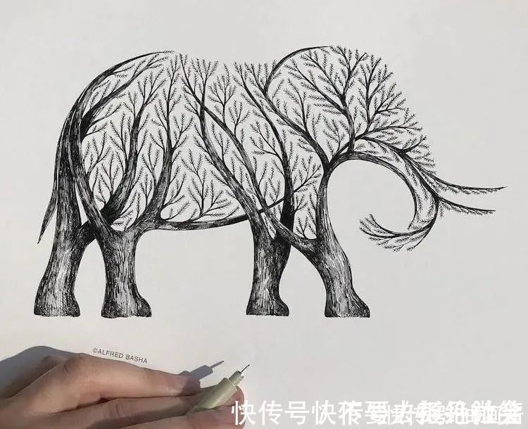 创意#自学成才的画家，用一根针管笔，画出精巧的创意素描，创意非凡