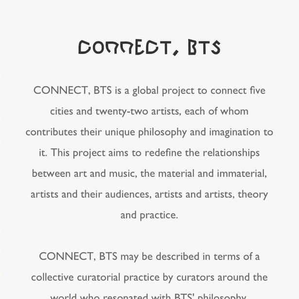 防弹少年团 Connect Bts 相关全球艺术展照 期待期 快资讯