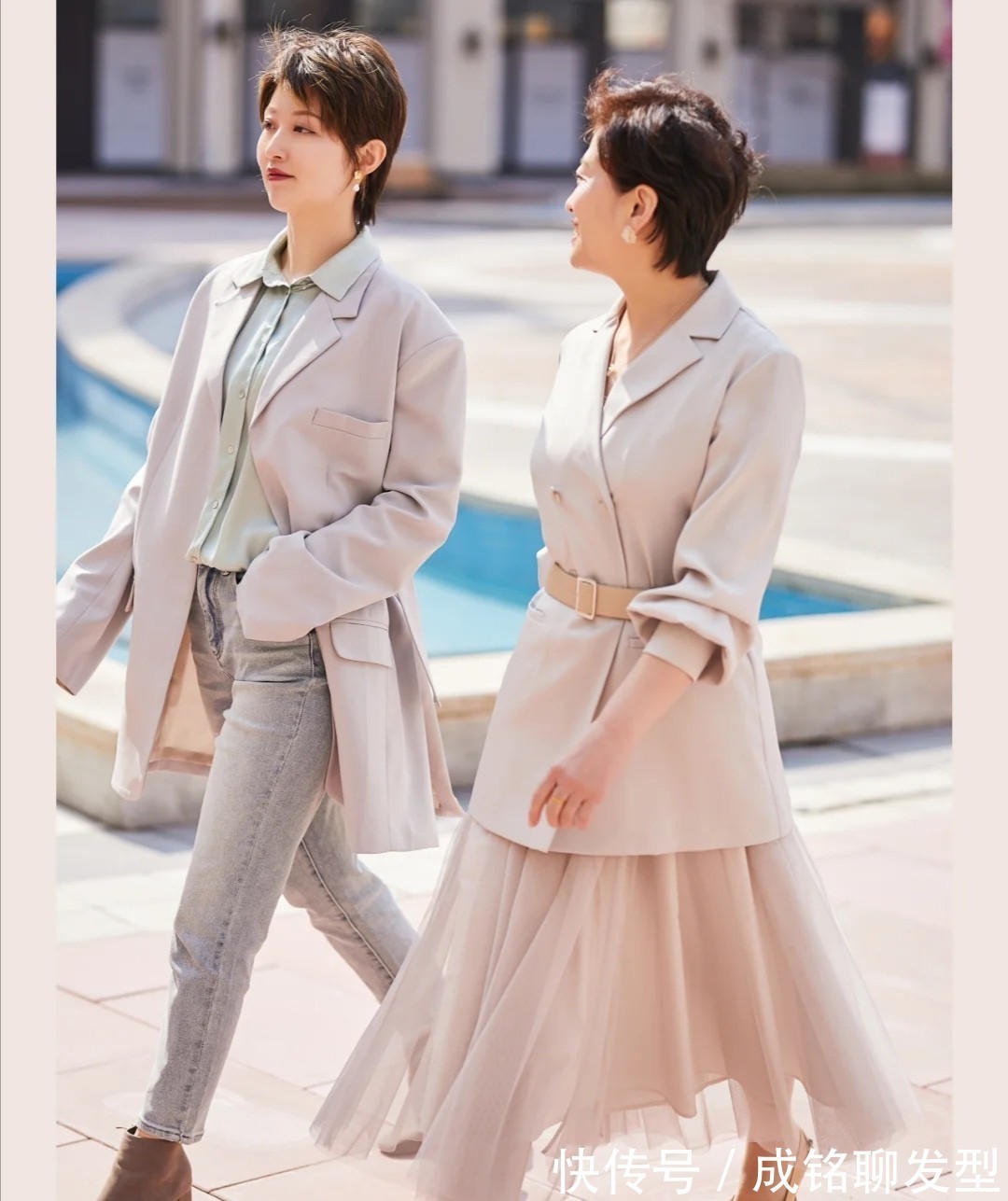 印花裙|这些奔六的妈妈们真会打扮,穿衣简约大气又时髦,甩同龄人一大截