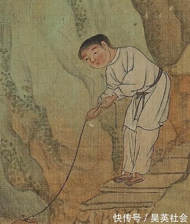 山水!600年前一幅古画,高山远水胜过张大千,最奇怪的是画中童子