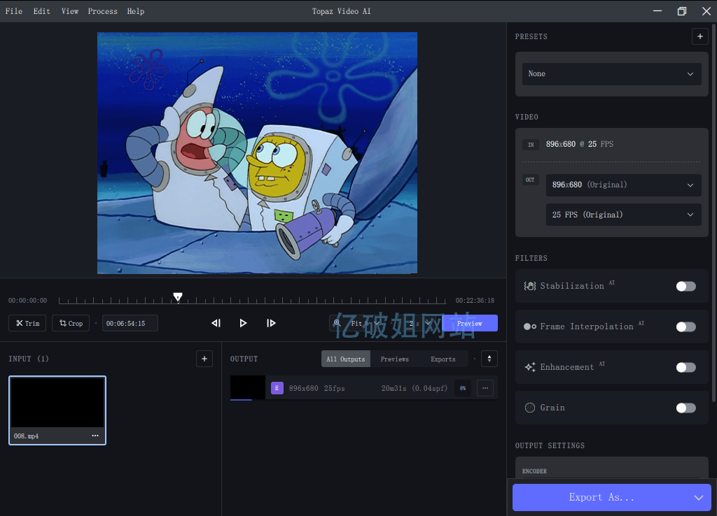 Topaz Video AI v3.5.4 人工智能视频画质增强和修复软件-劳模下载