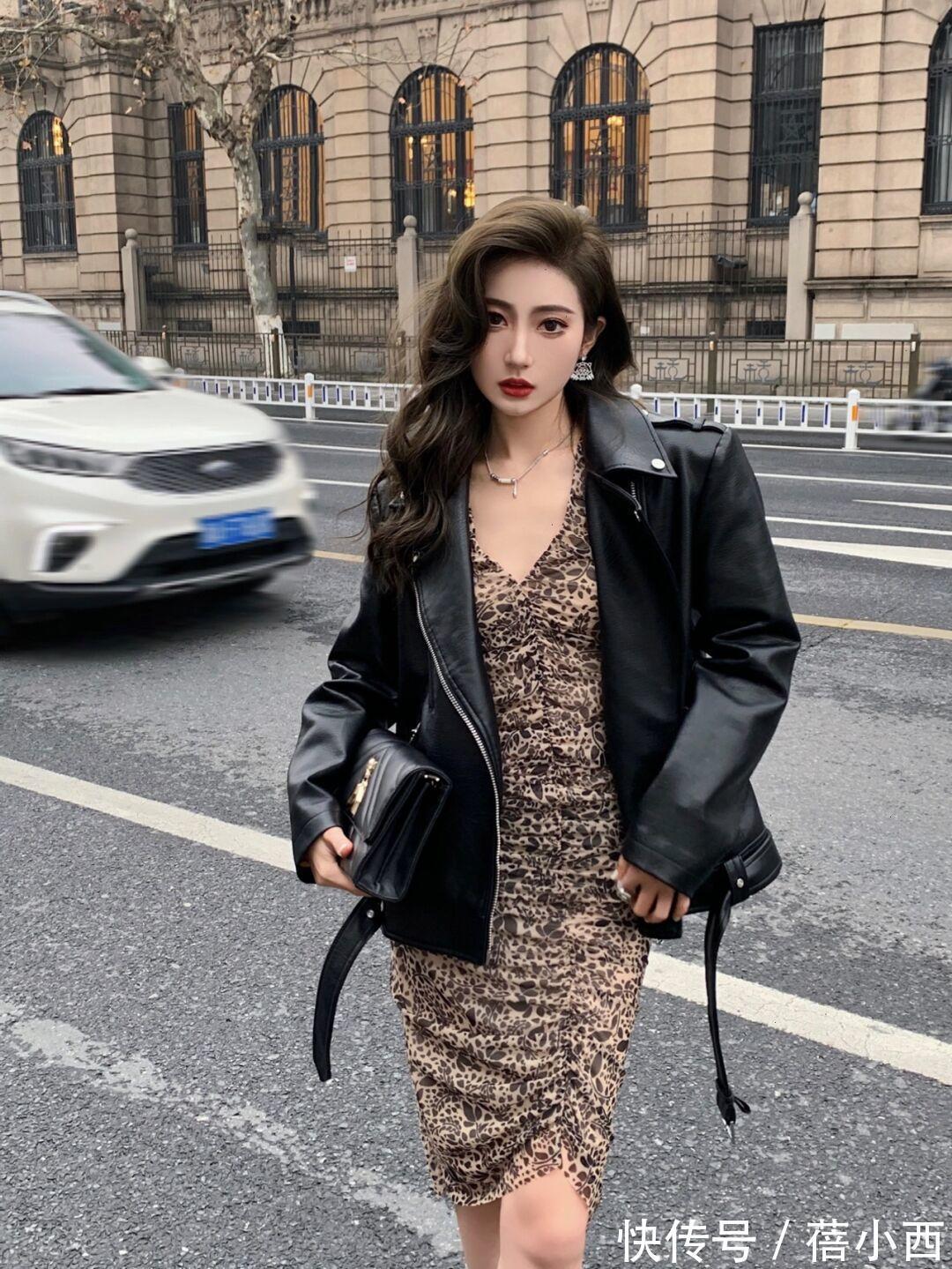 外套|春季皮衣的高级感穿搭来了,一种单品多种穿法,酷炫感信手拈来