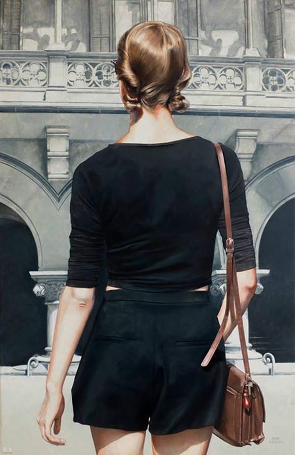 写实#城市街道人物油画:西班牙青年画家Marc Figueras的写实油画