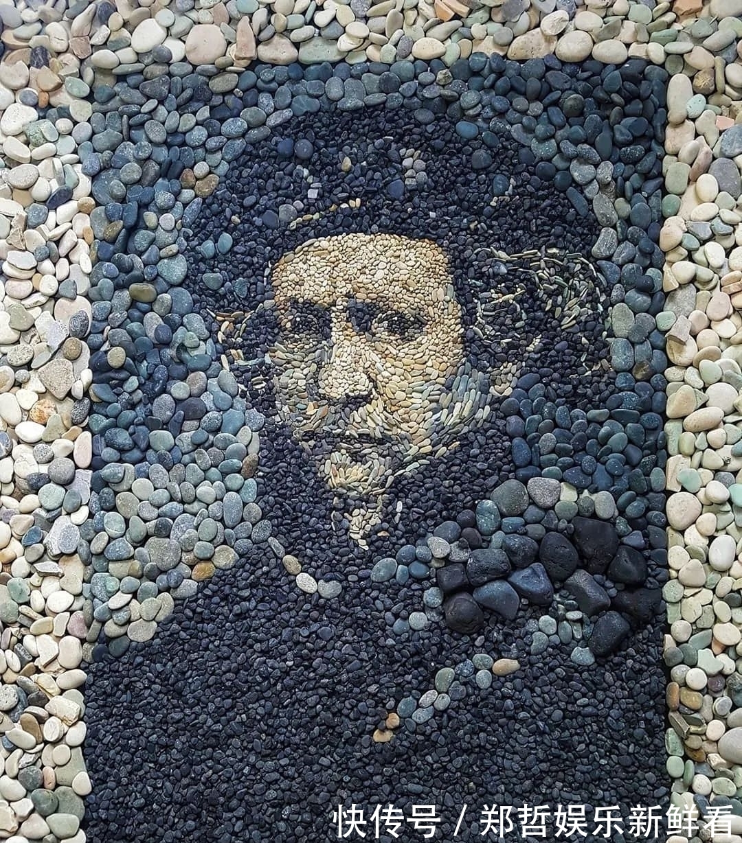 艺术家|艺术家用石头“作画”,再现传世经典,网友:我用笔都画不出来