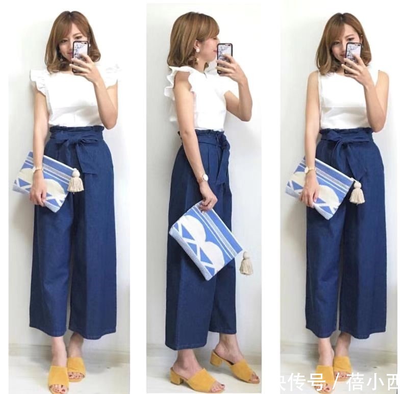 时尚感|日本小姐姐的阔腿裤穿搭太高级,简约又优雅,每一套都可照着穿