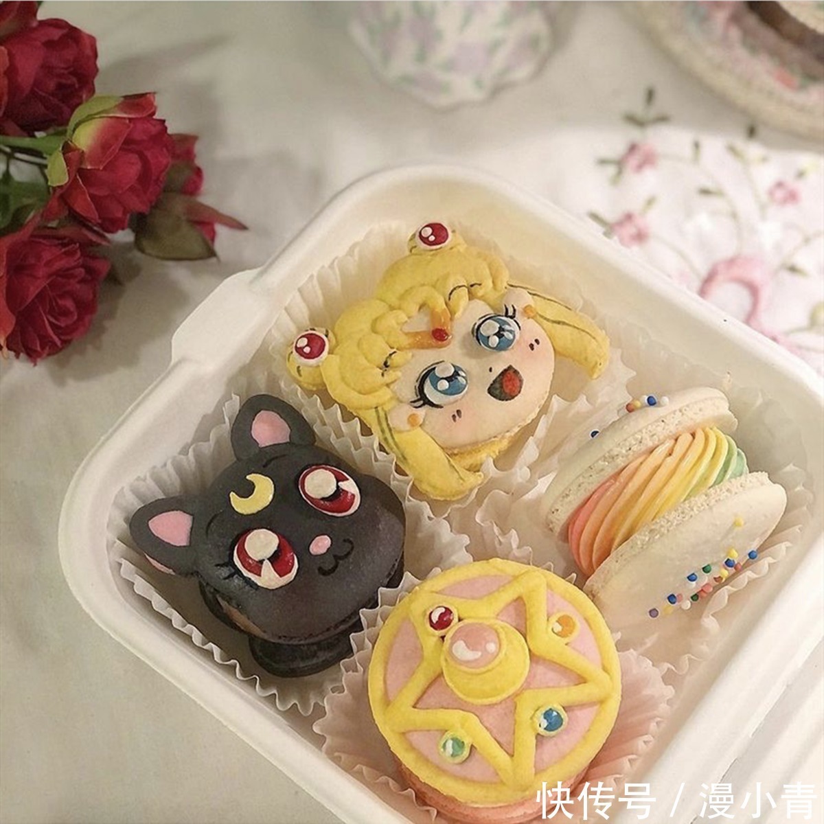 二次元|马卡龙也可以做成动漫的造型,如此可爱的模样,你舍得把它吃掉吗