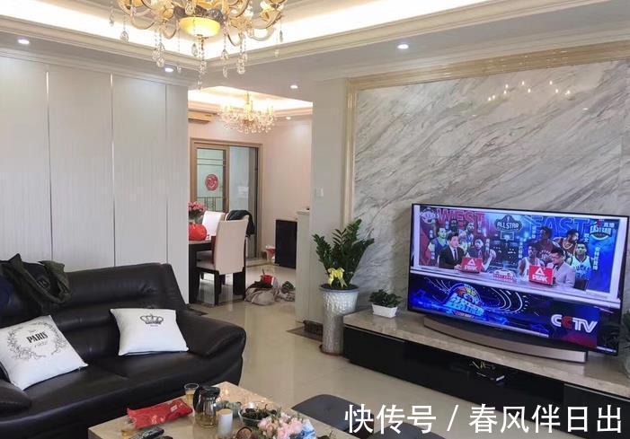 水晶灯|我家新房，花了15万，全屋装修个性漂亮，电视墙很大气！