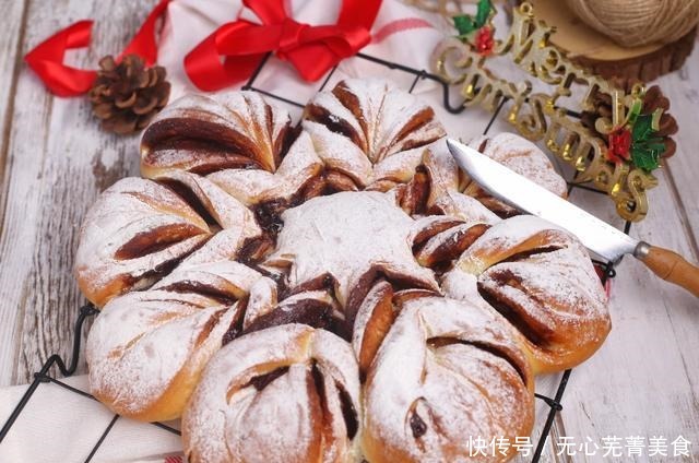 圣诞将至,做个雪花面包吧,无需模具,手残党也能一次成功