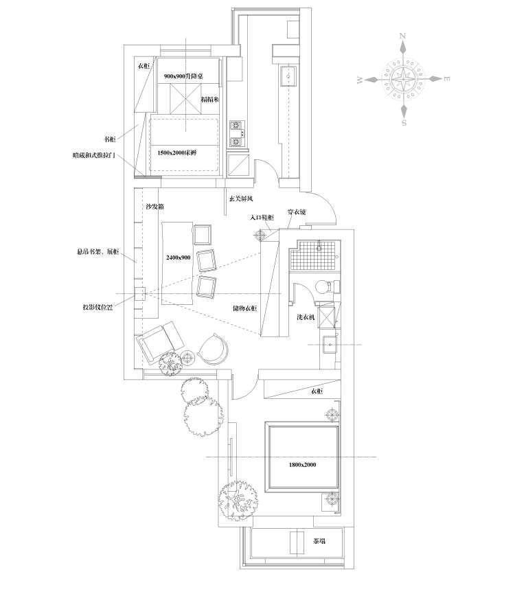 户型|60平两室一厅,日式风格力求简洁,小户型也能很舒服