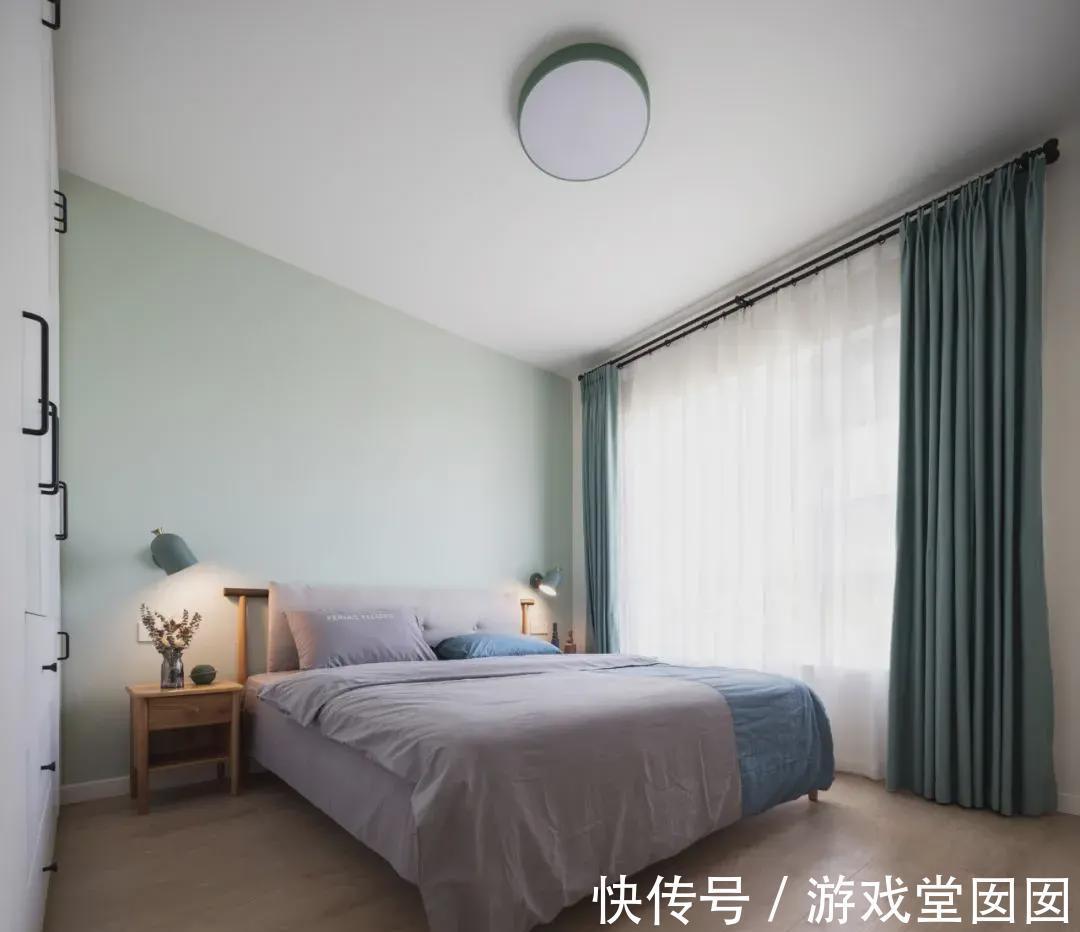 薄荷绿|92㎡浪漫北欧风装修,温暖好色,超实在的一房多用