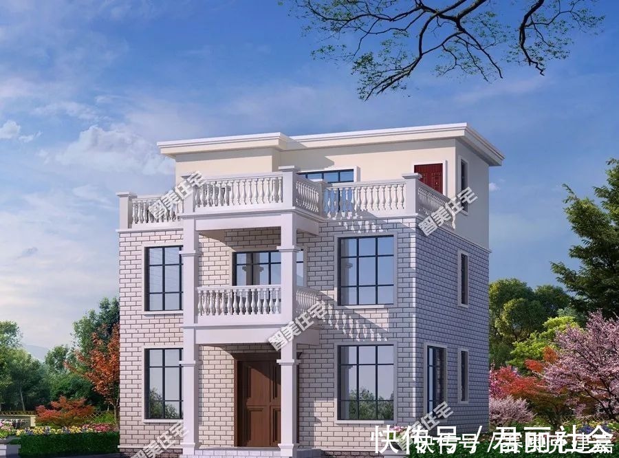 一厅|经典农村别墅回顾,第一栋平屋面施工易,第二栋造价30万左右