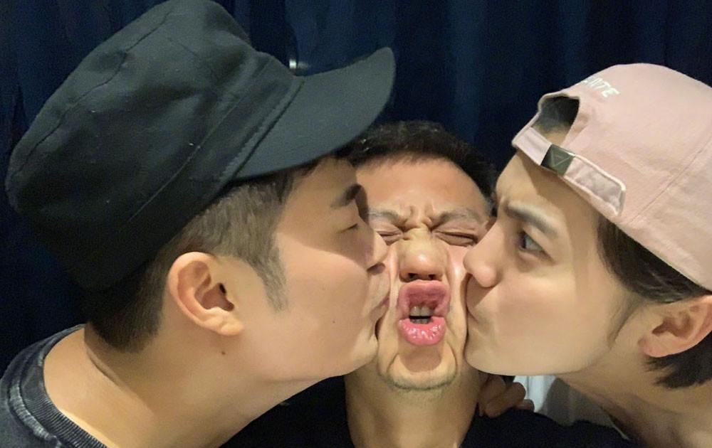 陈赫邓超鹿晗发丑照，完全不顾偶像包袱，粉丝劝其先P图