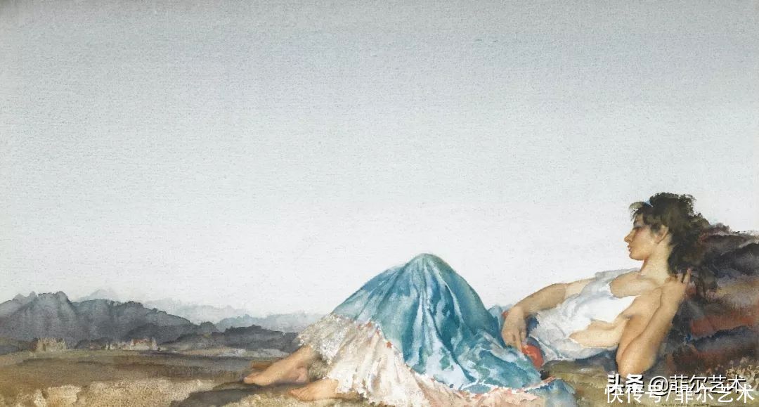 艺术家|苏格兰艺术家弗林特的女子水彩画，美轮美奂