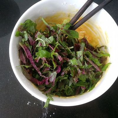 红苋菜|红苋菜鸡蛋饼