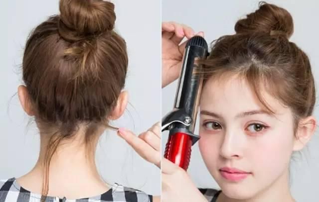 丸子头不是长发专属，短发版丸子头清爽甜美、元气满满！