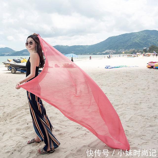 防晒|聪明女人,出门都会带个防晒的纱巾,比防晒衣方便多了