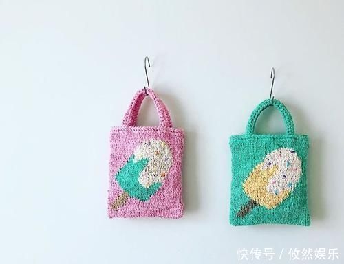 erikato#把编织玩出新创意,棒针、钩针结合起来,提花也能用钩针表现