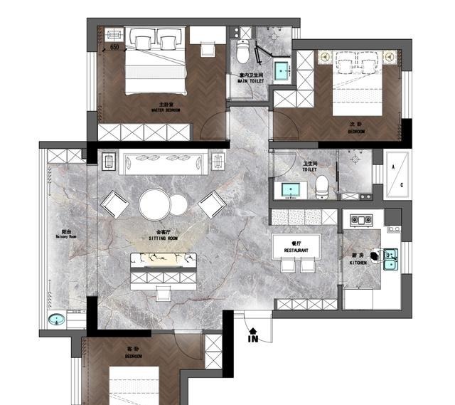 餐厅|中信泰富137㎡现代轻奢风,巧妙分区、时尚与实用并存!