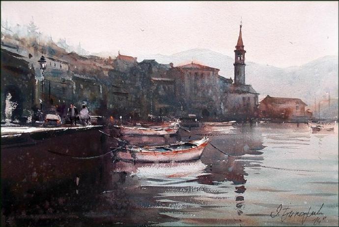 水彩画!水染的建筑与街道,塞尔维亚水彩画大师Dusan Djukaric作品(一)