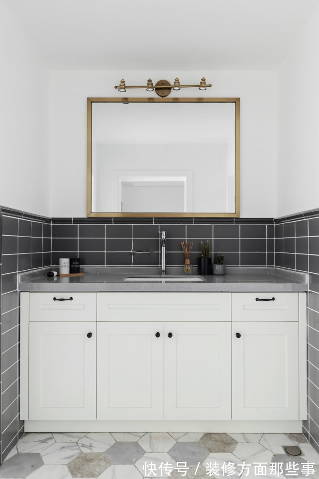 卫生间|112平北欧风三居室,把客房的隔墙打通,让整个空间通透起来