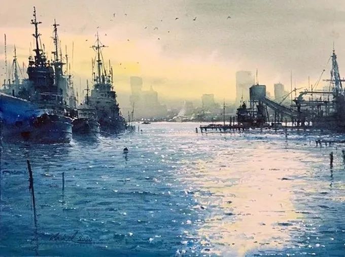 彩色调@极具美感的蓝绿水彩色调,如此画面,令人爱不舍手