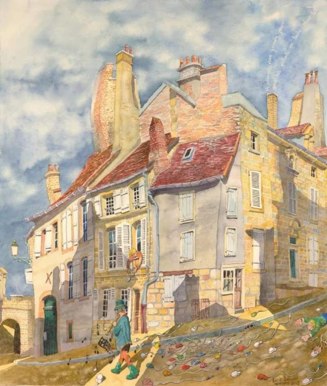 水彩&颇有想象力的插画:童话故事般的建筑水彩