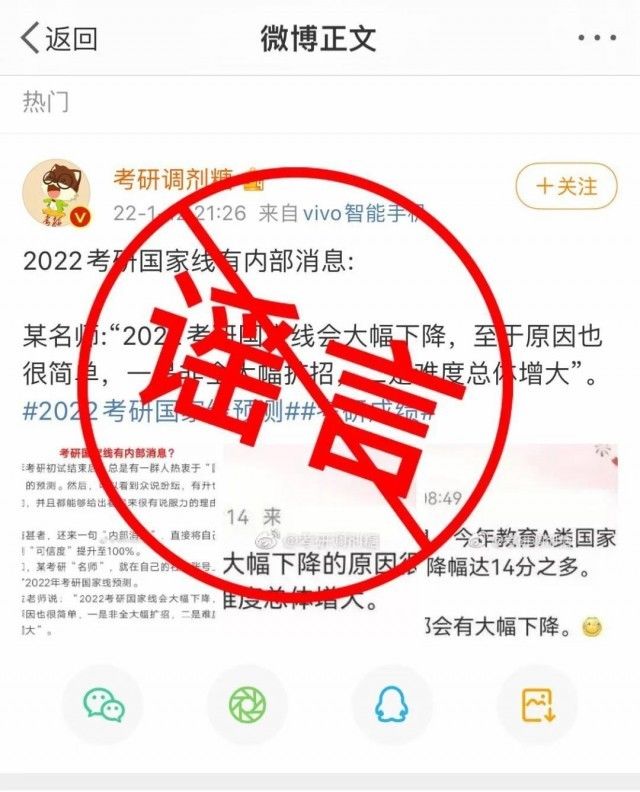 考生|2022研考生注意，这些信息都是谣言！