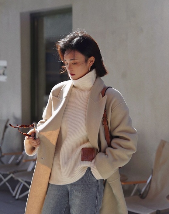 针织衫 普通人穿大衣,只要学会选款和搭配,也能时髦不俗气!