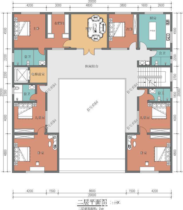 电梯|农村建中式,这样设计怎么样?电梯、独立厨房、大套卧全有了