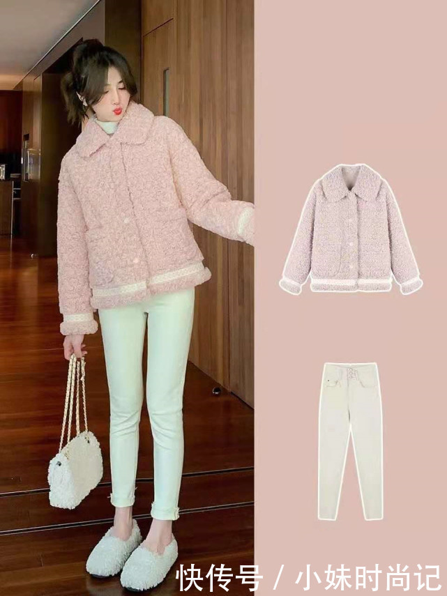 显高|穿了这么久的羽绒服,也该换羊羔毛外套上场,让你的冬季更显高