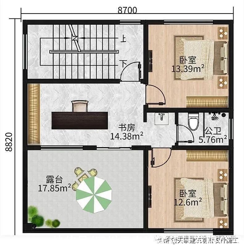 图纸|四川南充平屋顶三层别墅 现代风小宅基地建房图纸 南充建别墅图