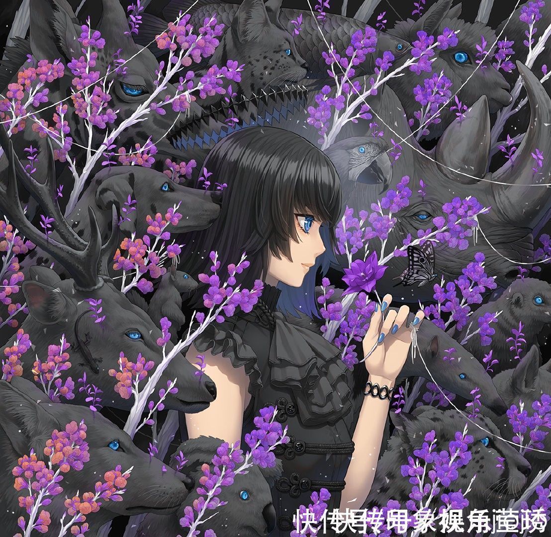 jiojio&五彩斑斓的白色系插画,霸气的画风,细节满满