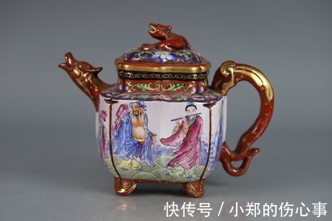 紫砂壶@清 珐琅彩紫砂壶,砂质精良