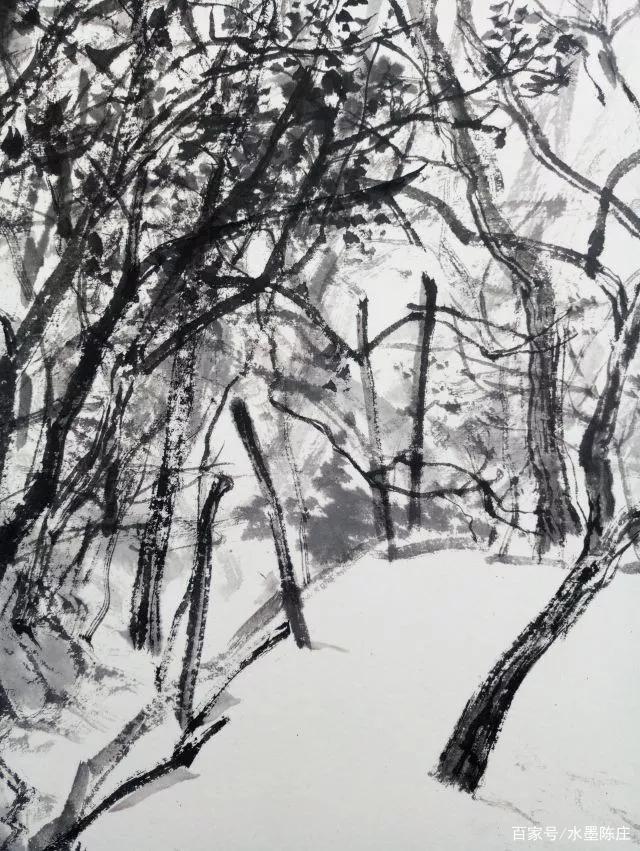 山水画家！最讲笔墨构造的山水画家｜白云乡水墨写生