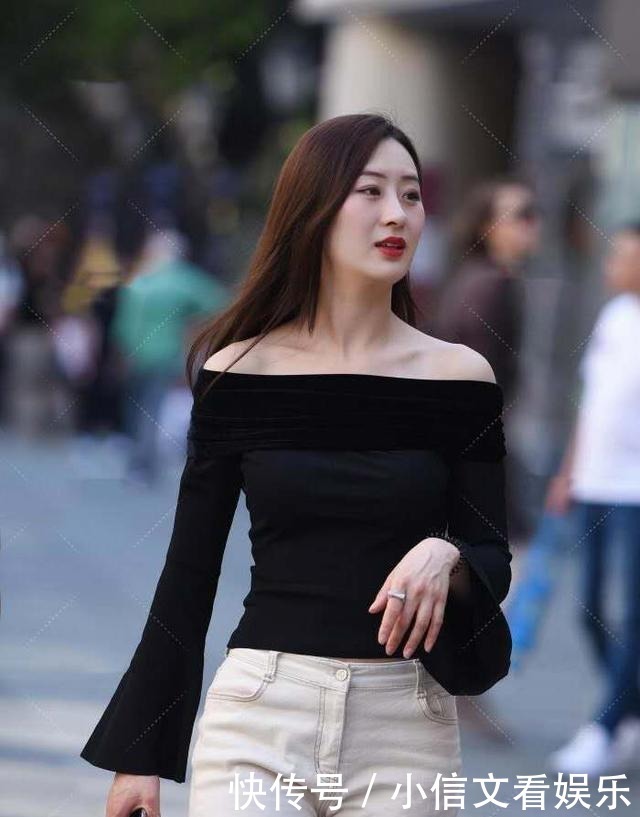 气质|清爽美女,穿一件黑色小上衣,散发迷人气质