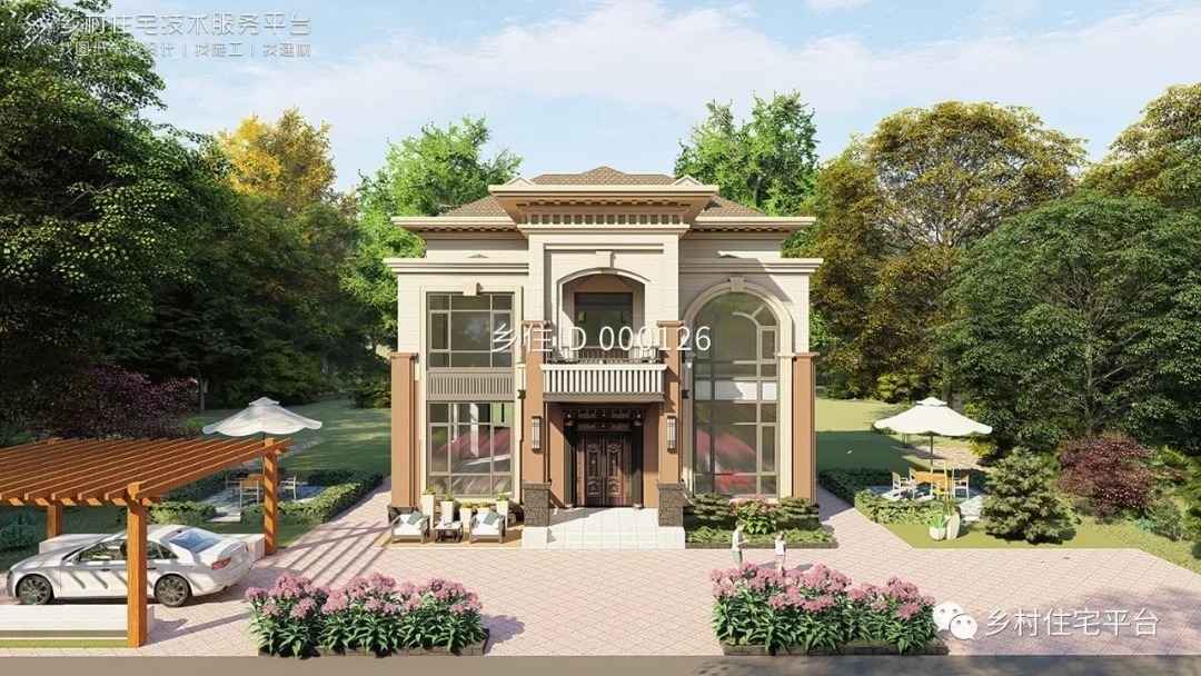 造价|乡住土建造价参考78.6万,面宽12.5m×进深13.7m 二层欧式风格别墅