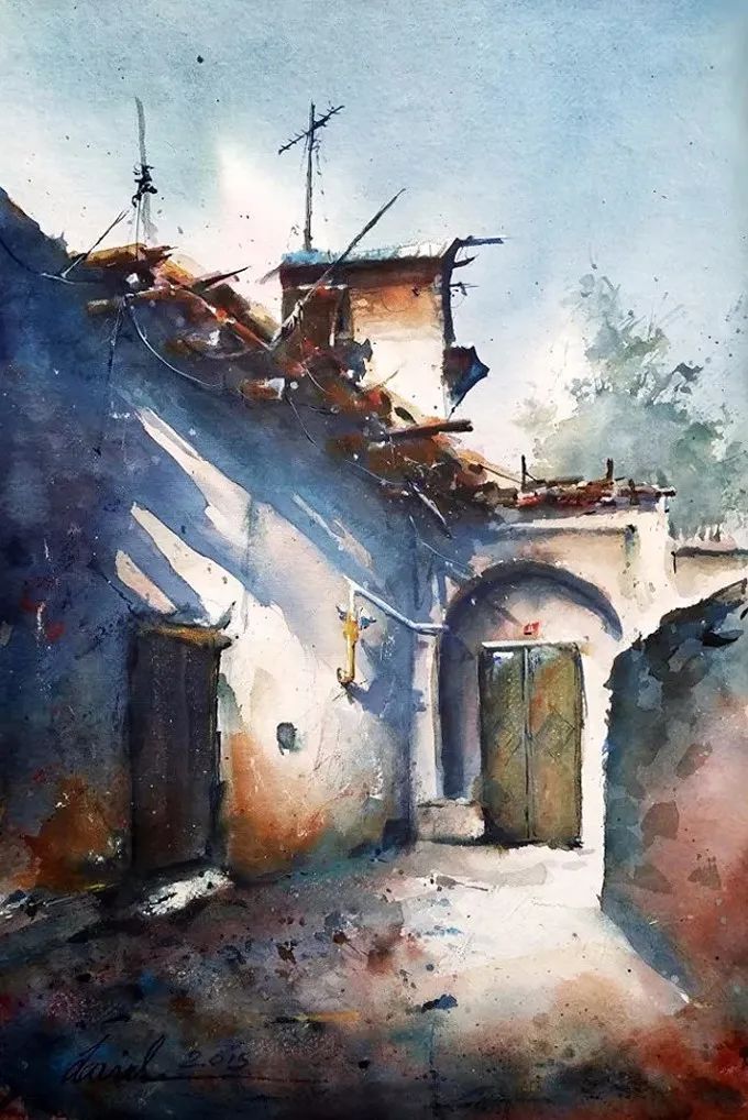 彩色调@极具美感的蓝绿水彩色调,如此画面,令人爱不舍手