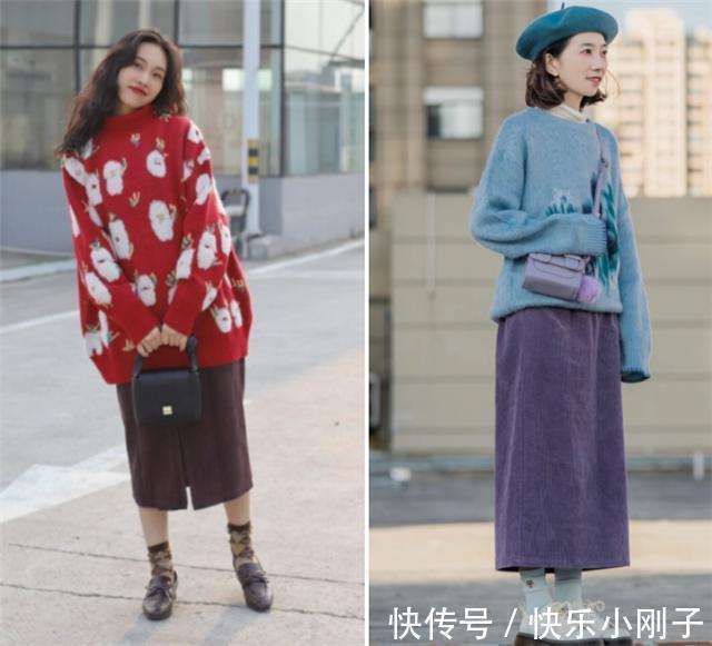 身材比例 毛衣搭配半身长裙,冬天就该这么穿,洋气显瘦,让你遇见最美的自己