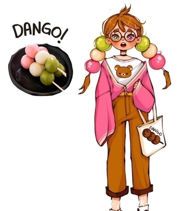 it拟人化的食物你见过吗?草莓蛋糕穿起lolita,彩虹糖变身潮流女孩