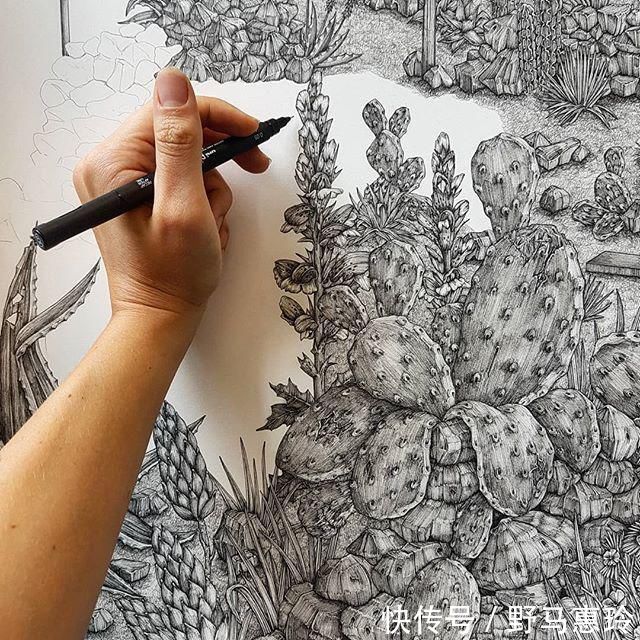 景观#一幅画用掉上百支笔，看到最后成果这么震撼，也就不觉得心疼了