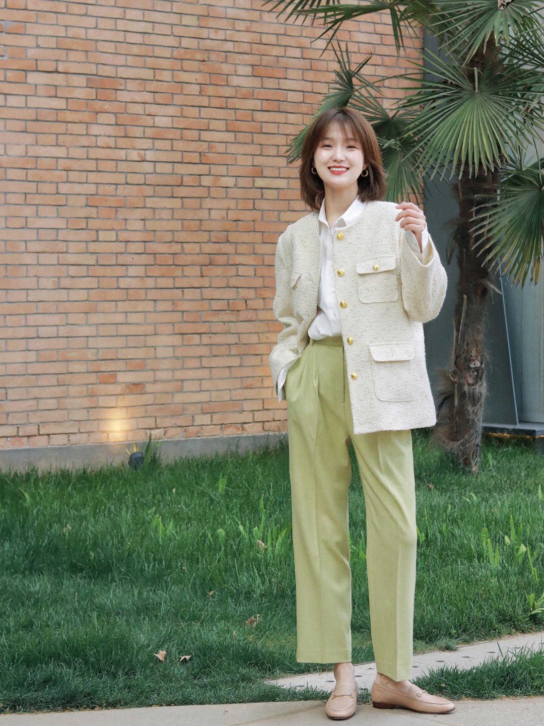 阔腿裤|普通人的日常小香风外套可以这样穿搭,照搬都很美