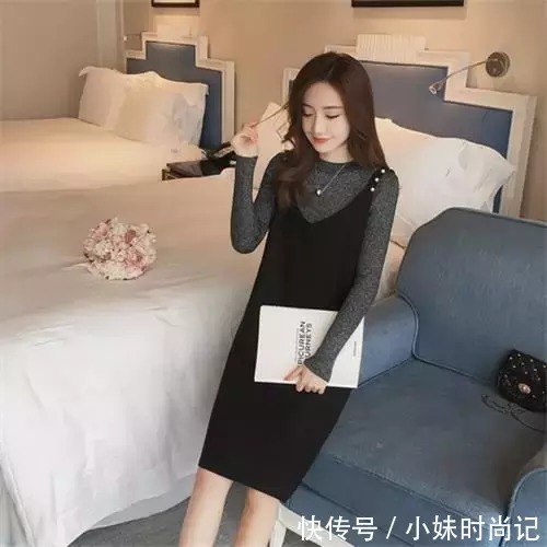 亲戚朋友聚会不知道怎么搭配, 假两件连衣裙帮你搞定一切烦恼